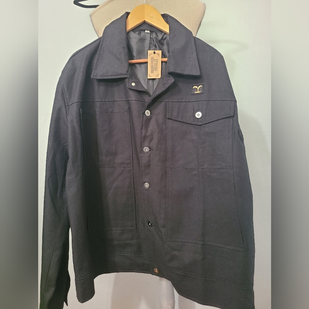 Stylish Elegance Fashion‎ Black Mens Jacket NWT Size 5XL